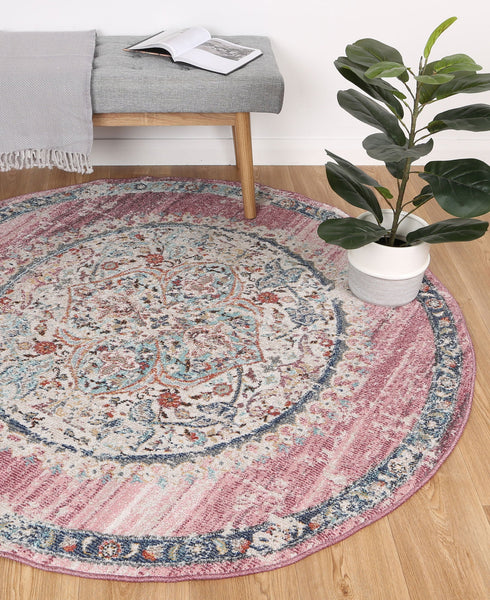 Sydney 6 Medalion Transitional Blush Rug - ADORE RUGS and FLOORING